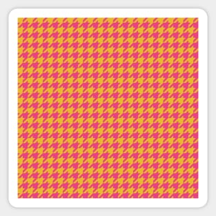 Houndstooth Plaid Pink Yellow Sticker
